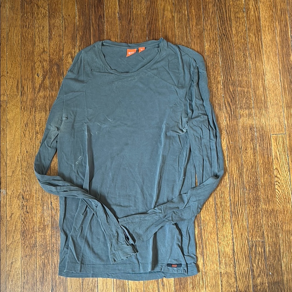 BOSS ORANGE Gray Long Sleeve Tee Classic Design